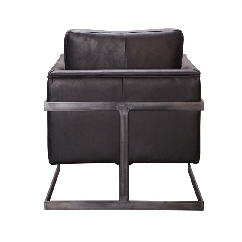 Pemberly Row Modern / Contemporary Leather Club Chair in Black