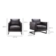 Pemberly Row Modern / Contemporary Leather Club Chair in Black