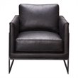 Pemberly Row Modern / Contemporary Leather Club Chair in Black