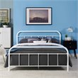 Pemberly Row Queen Powder Coated Sturdy Steel Bed Frame in White