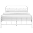 Pemberly Row Queen Powder Coated Sturdy Steel Bed Frame in White