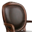 Pemberly Row Bonded Leather Cherry Finish Solid Wood Accent Chair