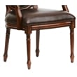 Pemberly Row Bonded Leather Cherry Finish Solid Wood Accent Chair