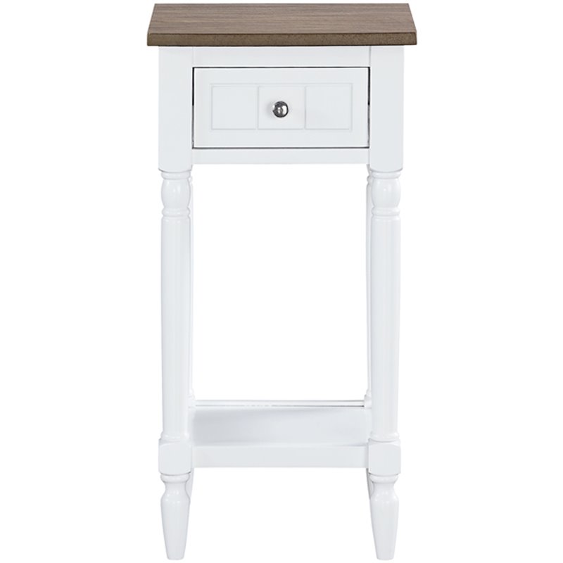 Pemberly Row End Table Nightstand Bedside Square in Wood - White
