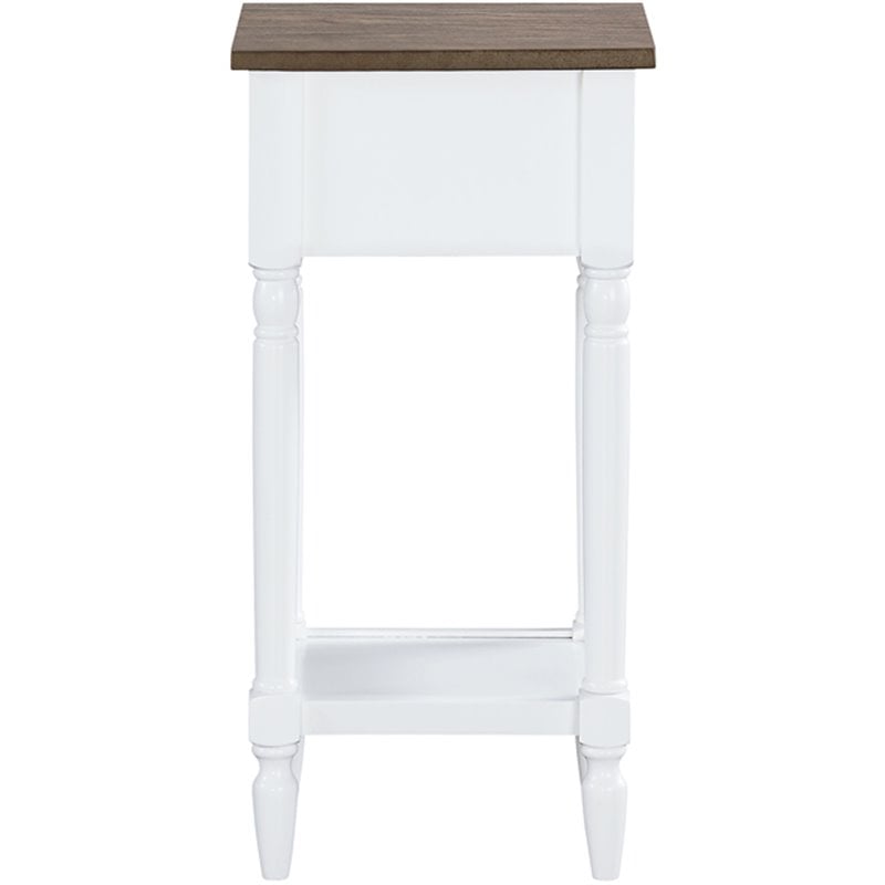 Pemberly Row End Table Nightstand Bedside Square in Wood - White