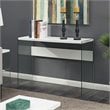 Pemberly Row Console Table in White Wood Finish and Clear Glass