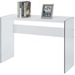 Pemberly Row Console Table in White Wood Finish and Clear Glass