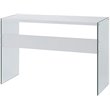 Pemberly Row Console Table in White Wood Finish and Clear Glass