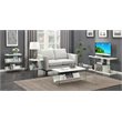 Pemberly Row Console Table in White Wood Finish and Clear Glass