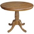 Pemberly Row Solid Wood Extendable Dining Table and 4 Chairs in Pecan