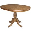 Pemberly Row Solid Wood Extendable Dining Table and 4 Chairs in Pecan