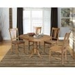 Pemberly Row Solid Wood Extendable Dining Table and 4 Chairs in Pecan