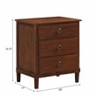 Pemberly Row Contemporary Contemporary Brown Finished Wood 3-Drawer Nightstand