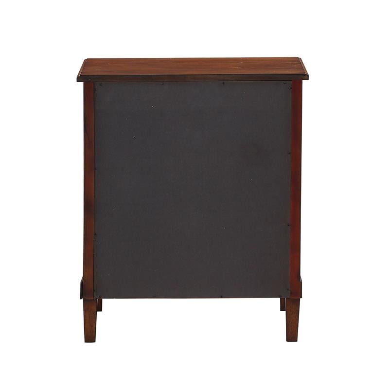 Pemberly Row Contemporary Contemporary Brown Finished Wood 3-Drawer Nightstand
