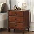 Pemberly Row Contemporary Contemporary Brown Finished Wood 3-Drawer Nightstand