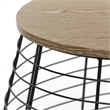 Pemberly Row Modern Metal and Wood Top Round Coffee Table in Black
