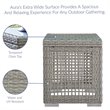 Pemberly Row Rattan & Glass Top Patio End Table in Gray Finish