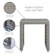 Pemberly Row Rattan & Glass Top Patio End Table in Gray Finish