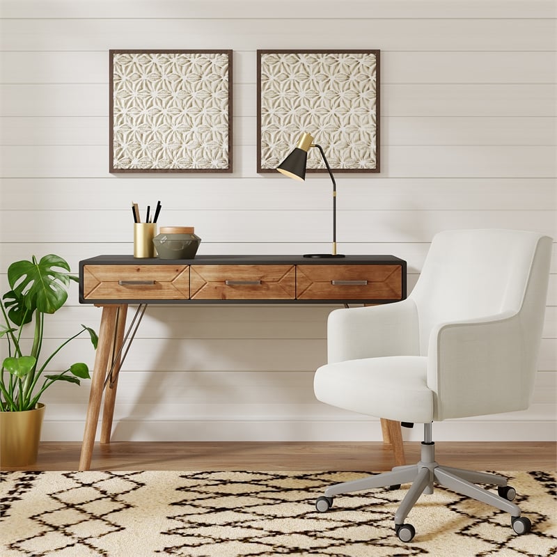 Pemberly Row Modern / Contemporary Wood Desk Console Table Gray