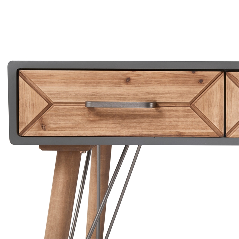 Pemberly Row Modern / Contemporary Wood Desk Console Table Gray