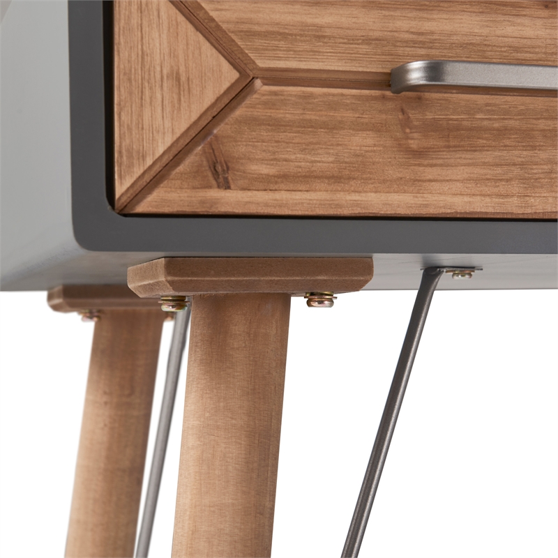 Pemberly Row Modern / Contemporary Wood Desk Console Table Gray