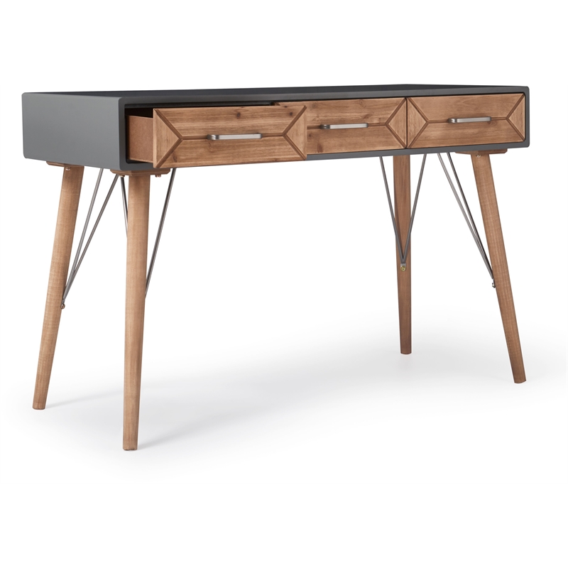 Pemberly Row Modern / Contemporary Wood Desk Console Table Gray