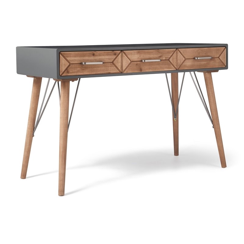 Pemberly Row Modern / Contemporary Wood Desk Console Table Gray