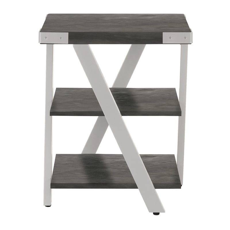 Pemberly Row Modern / Contemporary Wood End Table in Stone Gray