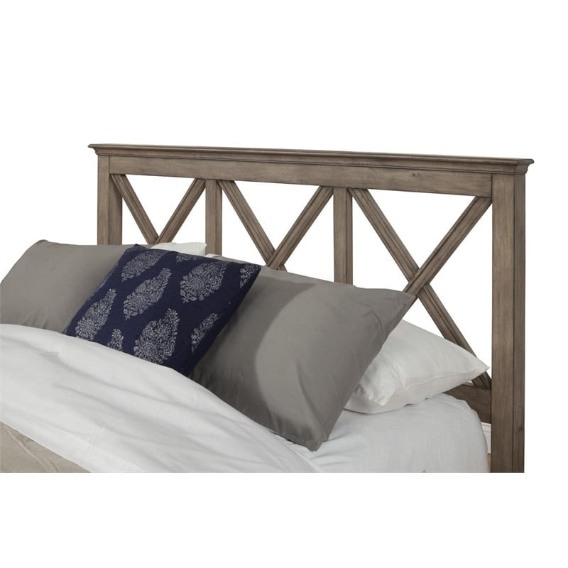 Pemberly Row Modern Full Size Wood Panel Bed in French Truffle