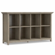 Pemberly Row Transitional Solid Wood 8 Cube Bookcase in Distressed Gray