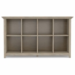Pemberly Row Transitional Solid Wood 8 Cube Bookcase in Distressed Gray