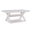 Pemberly Row 7 Piece Wood Dining Set X-Frame Padded Seats in Distressed White
