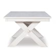 Pemberly Row 7 Piece Wood Dining Set X-Frame Padded Seats in Distressed White