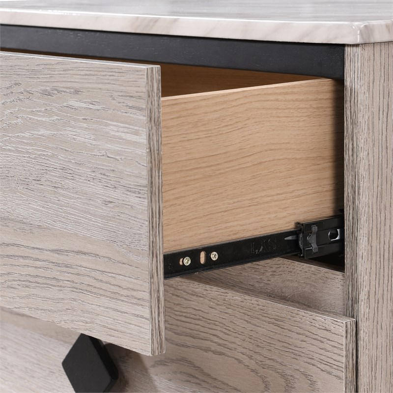 Pemberly Row Modern / Contemporary 2 Drawer Nightstand Beige