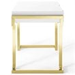 Pemberly Row Modern Stainless Steel Office Writing Desk in Gold/White
