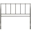 Pemberly Row Queen Contemporary Metal Headboard in Brown Finish