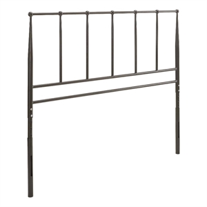 Pemberly Row Queen Contemporary Metal Headboard in Brown Finish