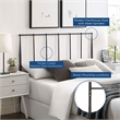 Pemberly Row Queen Contemporary Metal Headboard in Brown Finish