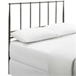 Pemberly Row Queen Contemporary Metal Headboard in Brown Finish
