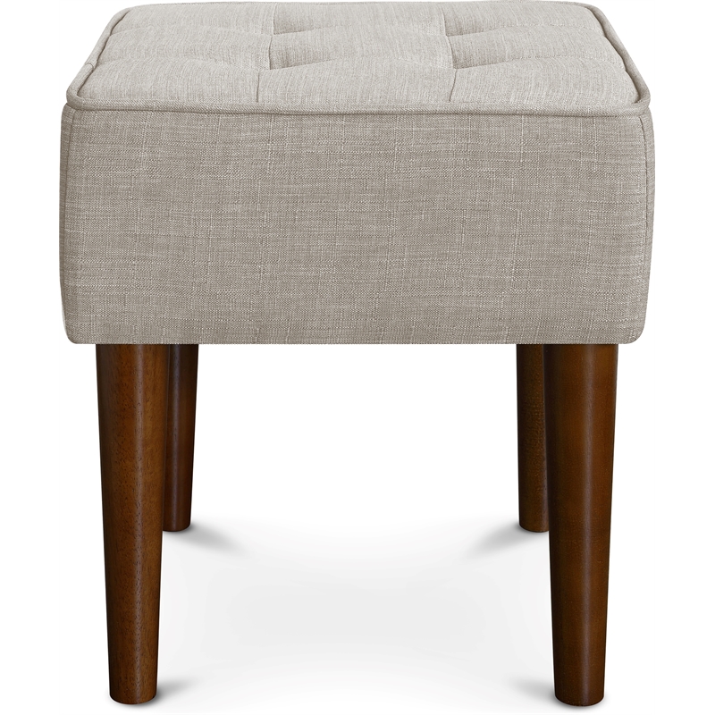 Pemberly Row Modern / Contemporary Square Tufted Stool French Dove