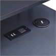 Pemberly Row Black and Carbon Gaming Desk with RGB LED Lights