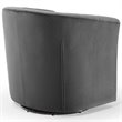 Pemberly Row Tufted Performance Velvet Swivel Armchair in Charcoal