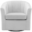 Pemberly Row Modern Performance Velvet Swivel Armchair in Gray