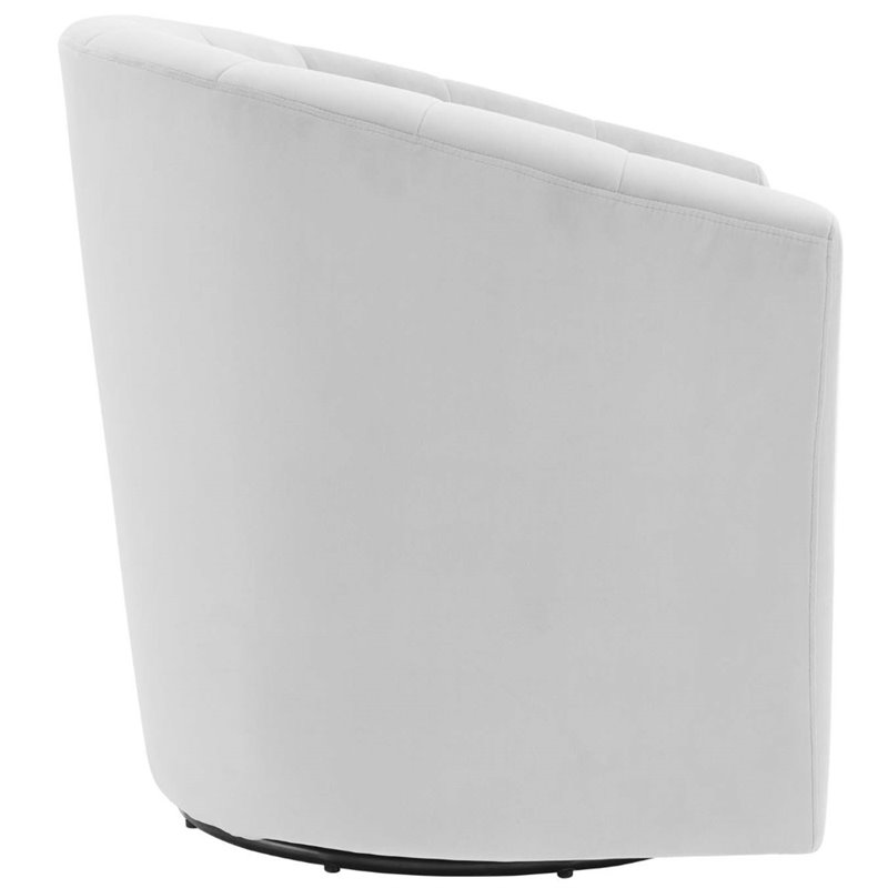Pemberly Row Modern Performance Velvet Swivel Armchair in Gray