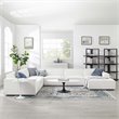 Pemberly Row 7-Piece Modern Fabric Upholstered Sectional Sofa in White