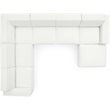 Pemberly Row 7-Piece Modern Fabric Upholstered Sectional Sofa in White
