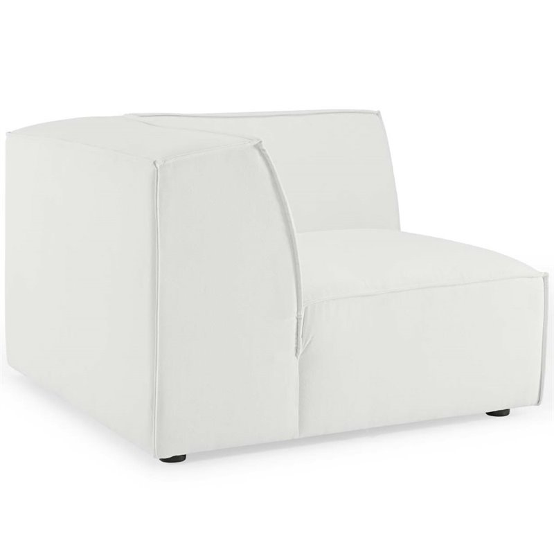 Pemberly Row 7-Piece Modern Fabric Upholstered Sectional Sofa in White
