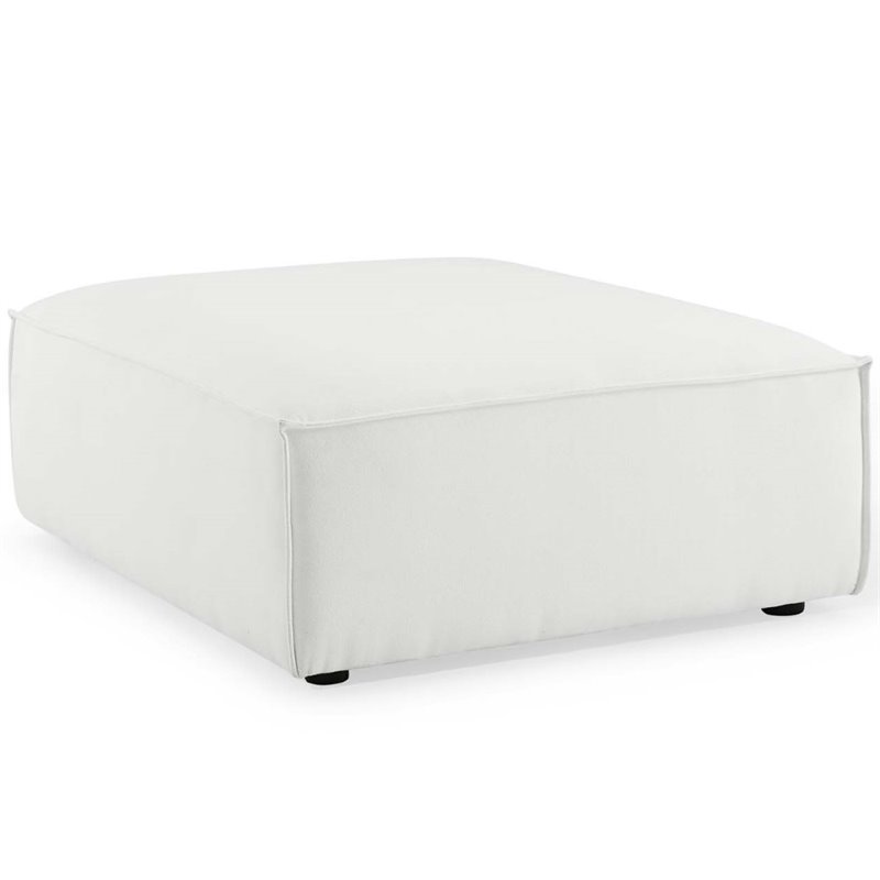 Pemberly Row 7-Piece Modern Fabric Upholstered Sectional Sofa in White