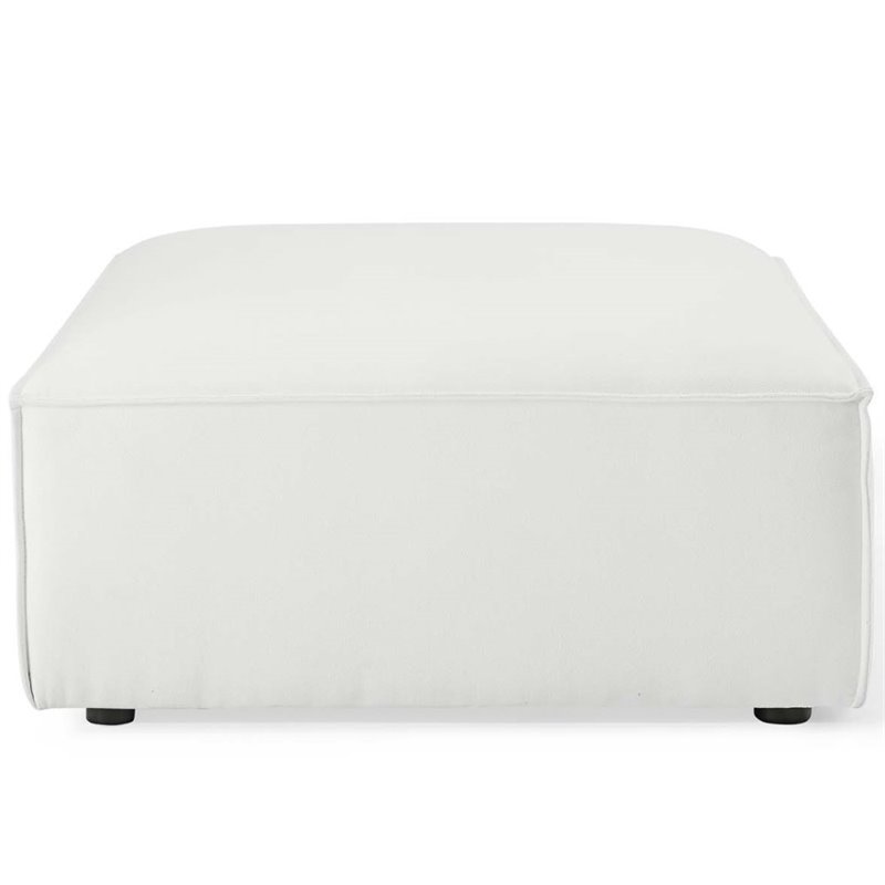 Pemberly Row 7-Piece Modern Fabric Upholstered Sectional Sofa in White
