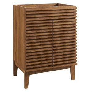 Pemberly Row Wooden Bathroom Vanity Cabinet in Walnut Finish